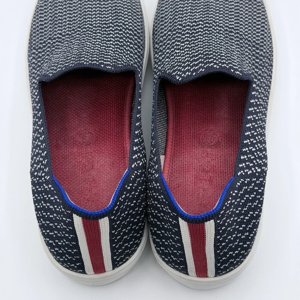 New Rothy's Blue White Maritime Gradient Slip-On Sneakers US 9.5